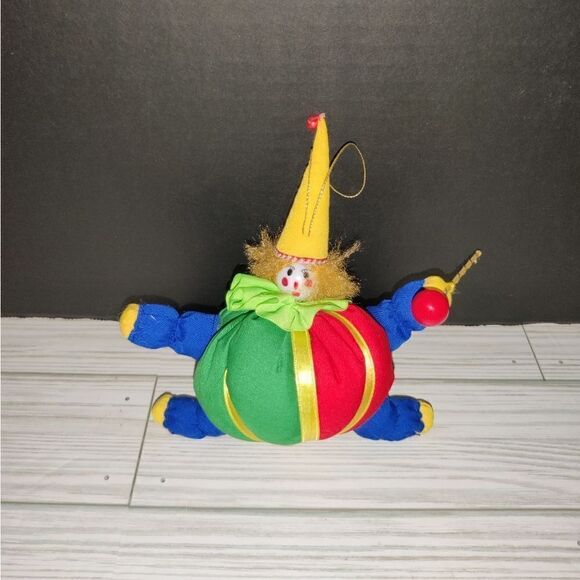 Vintage Christmas Holiday Circus Clown Tree Ornament 5"in - Picture 1 of 7